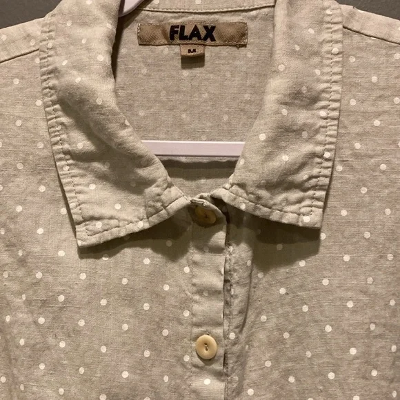 Flax polka dot dress, sz. m - Picture 2 of 5